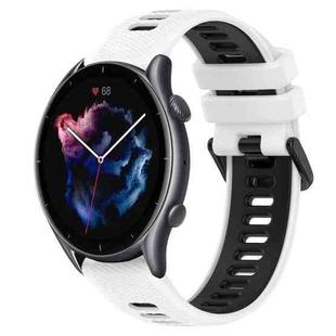 For Amazfit 3 22MM Sports Two-Color Silicone Watch Band(White+Black)