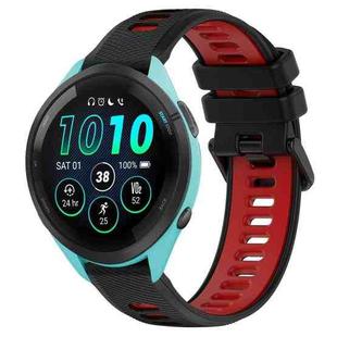 For Garmin Forerunner 265 22mm Sports Two-Color Silicone Watch Band(Black+Red)