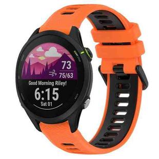 For Garmin Forerunner 255 22mm Sports Two-Color Silicone Watch Band(Orange+Black)