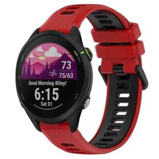 For Garmin Forerunner 255 22mm Sports Two-Color Silicone Watch Band(Red+Black)
