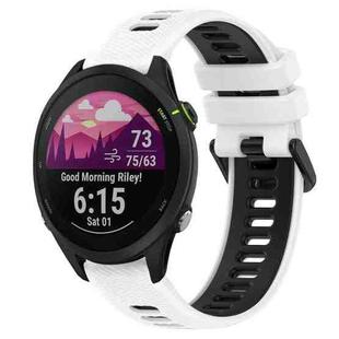 For Garmin Forerunner 255 Music 22mm Sports Two-Color Silicone Watch Band(White+Black)