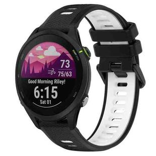 For Garmin Forerunner 255 Music 22mm Sports Two-Color Silicone Watch Band(Black+White)