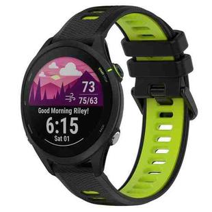 For Garmin Forerunner 255 Music 22mm Sports Two-Color Silicone Watch Band(Black+Green)