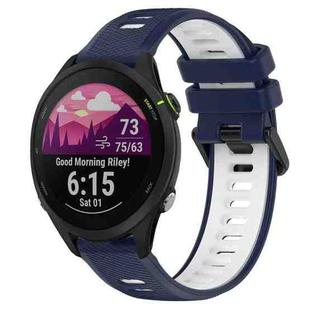 For Garmin Forerunner 255 Music 22mm Sports Two-Color Silicone Watch Band(Midnight Blue+White)
