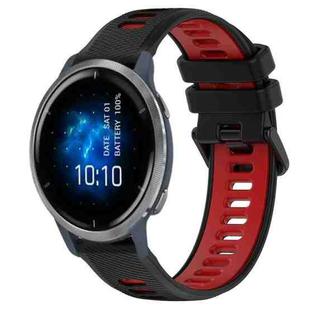 For Garmin Venu 2 22mm Sports Two-Color Silicone Watch Band(Black+Red)