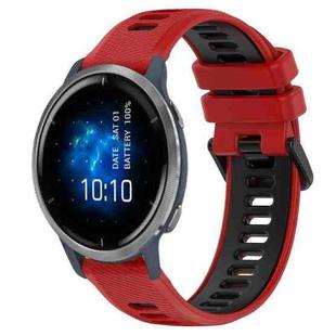 For Garmin Venu 2 22mm Sports Two-Color Silicone Watch Band(Red+Black)