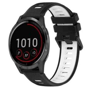 For Garmin Vivoactive 4 22mm Sports Two-Color Silicone Watch Band(Black+White)