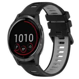 For Garmin Vivoactive 4 22mm Sports Two-Color Silicone Watch Band(Black+Grey)