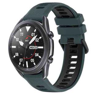 For Samsung Galaxy Watch3 45mm 22mm Sports Two-Color Silicone Watch Band(Olive Green+Black)