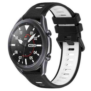 For Samsung Galaxy Watch3 45mm 22mm Sports Two-Color Silicone Watch Band(Black+White)