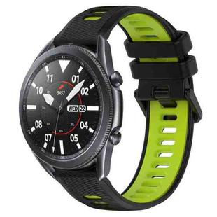 For Samsung Galaxy Watch3 45mm 22mm Sports Two-Color Silicone Watch Band(Black+Green)
