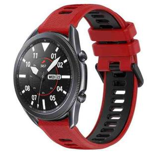 For Samsung Galaxy Watch3 45mm 22mm Sports Two-Color Silicone Watch Band(Red+Black)