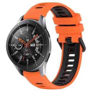 For Samsung Galaxy Watch 46mm 22mm Sports Two-Color Silicone Watch Band(Orange+Black)