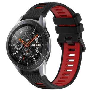 For Samsung Galaxy Watch 46mm 22mm Sports Two-Color Silicone Watch Band(Black+Red)