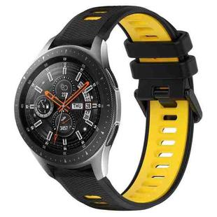 For Samsung Galaxy Watch 46mm 22mm Sports Two-Color Silicone Watch Band(Black+Yellow)