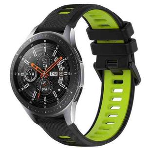 For Samsung Galaxy Watch 46mm 22mm Sports Two-Color Silicone Watch Band(Black+Green)