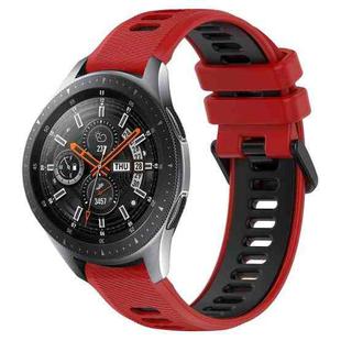 For Samsung Galaxy Watch 46mm 22mm Sports Two-Color Silicone Watch Band(Red+Black)