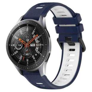 For Samsung Galaxy Watch 46mm 22mm Sports Two-Color Silicone Watch Band(Midnight Blue+White)