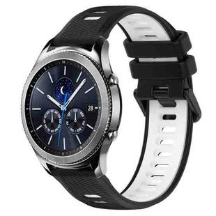 For Samsung Gear S3 Classic 22mm Sports Two-Color Silicone Watch Band(Black+White)