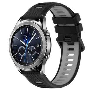 For Samsung Gear S3 Classic 22mm Sports Two-Color Silicone Watch Band(Black+Grey)