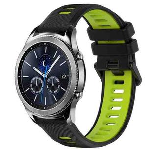 For Samsung Gear S3 Classic 22mm Sports Two-Color Silicone Watch Band(Black+Green)