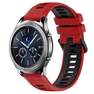 For Samsung Gear S3 Classic 22mm Sports Two-Color Silicone Watch Band(Red+Black)