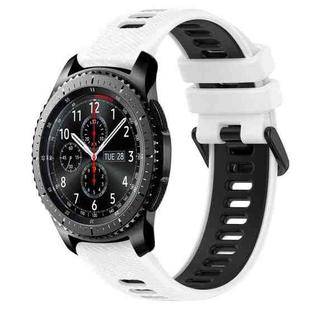 For Samsung Gear S3 Frontier 22mm Sports Two-Color Silicone Watch Band(White+Black)