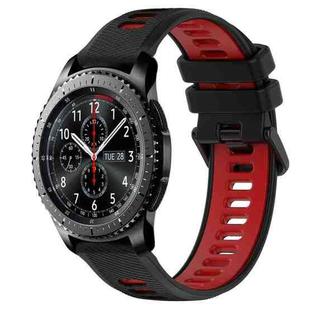 For Samsung Gear S3 Frontier 22mm Sports Two-Color Silicone Watch Band(Black+Red)