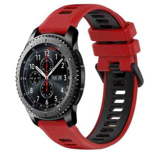 For Samsung Gear S3 Frontier 22mm Sports Two-Color Silicone Watch Band(Red+Black)