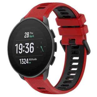 For SUUNTO 9 Peak Pro 22mm Sports Two-Color Silicone Watch Band(Red+Black)