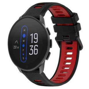 For  SUUNTO 9 Peak 22mm Sports Two-Color Silicone Watch Band(Black+Red)