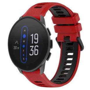 For  SUUNTO 9 Peak 22mm Sports Two-Color Silicone Watch Band(Red+Black)