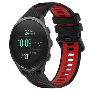 For SUUNTO 5 Peak 22mm Sports Two-Color Silicone Watch Band(Black+Red)