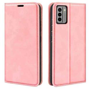 For Nokia G22 Retro-skin Magnetic Suction Leather Phone Case(Pink)