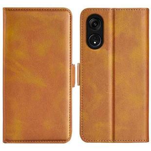 For OPPO A1 Pro 5G / Reno8 T 5G Dual-side Magnetic Buckle Leather Phone Case(Yellow)