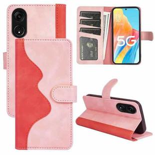 For OPPO A1 Pro 5G / Reno8 T 5G Stitching Horizontal Flip Leather Phone Case(Red)