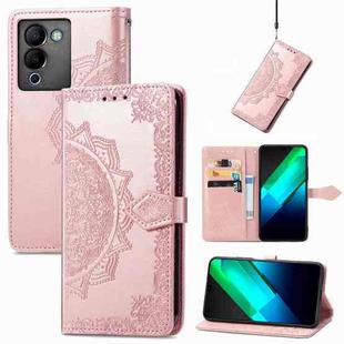For Infinix Note 12 G96 Mandala Flower Embossed Leather Phone Case(Rose Gold)