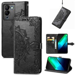 For Infinix Note 12 G96 Mandala Flower Embossed Leather Phone Case(Black)
