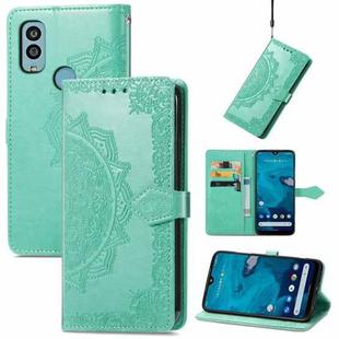 For Kyocera Android One S10 Mandala Flower Embossed Leather Phone Case(Green)