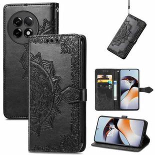 For OnePlus Ace 2 Mandala Flower Embossed Leather Phone Case(Black)