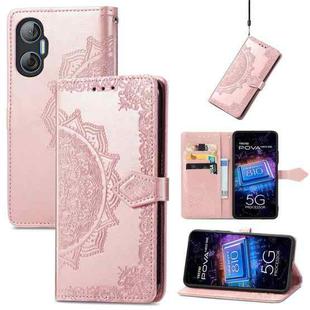 For Tecno Pova Neo 5G Mandala Flower Embossed Leather Phone Case(Rose Gold)