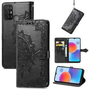 For ZTE Blade A52 Mandala Flower Embossed Leather Phone Case(Black)