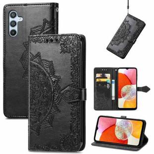 For Samsung Galaxy A14 4G Mandala Flower Embossed Leather Phone Case(Black)