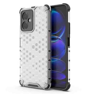 For Xiaomi Redmi Note 12 5G Global Shockproof Honeycomb Phone Case(White)