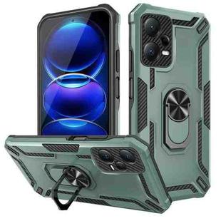 For Redmi Note 12 Pro 5G Global / Poco X5 Pro Warship Armor 2 in 1 Shockproof Phone Case(Dark Green)