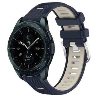 For Samsung Galaxy Watch 42mm 20mm Sports Two-Color Steel Buckle Silicone Watch Band(Midnight Blue+Starlight)