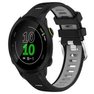 For Garmin Forerunner 158 20mm Sports Two-Color Steel Buckle Silicone Watch Band(Black+Grey)