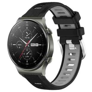 For Huawei GT2 Pro 22mm Sports Two-Color Steel Buckle Silicone Watch Band(Black+Grey)