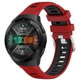 For Huawei Watch GT 2E 22mm Sports Two-Color Steel Buckle Silicone Watch Band(Red+Black)