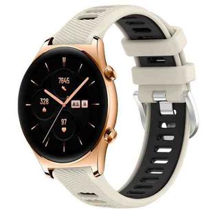 For Honor Watch GS 3 22mm Sports Two-Color Steel Buckle Silicone Watch Band(Starlight+Black)